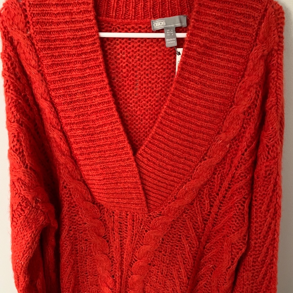 ASOS: red knit sweater - Picture 2 of 3